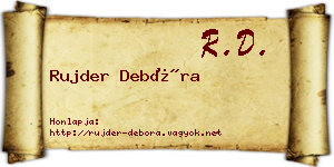 Rujder Debóra névjegykártya